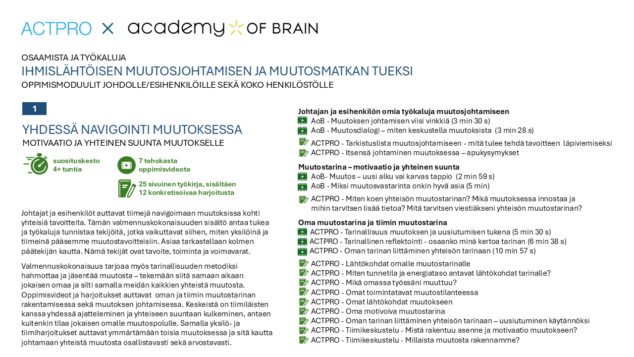 Yhdessä navigointi muutoksessa